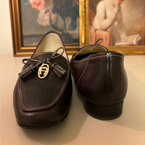 Etienne Aigner Evita Brown tassel loafers Mules Size 10 - Picture 2 of 6